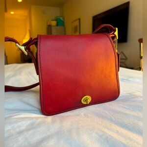 Vintage Coach Legacy Companion Flap Bag - # 9715 (Red)